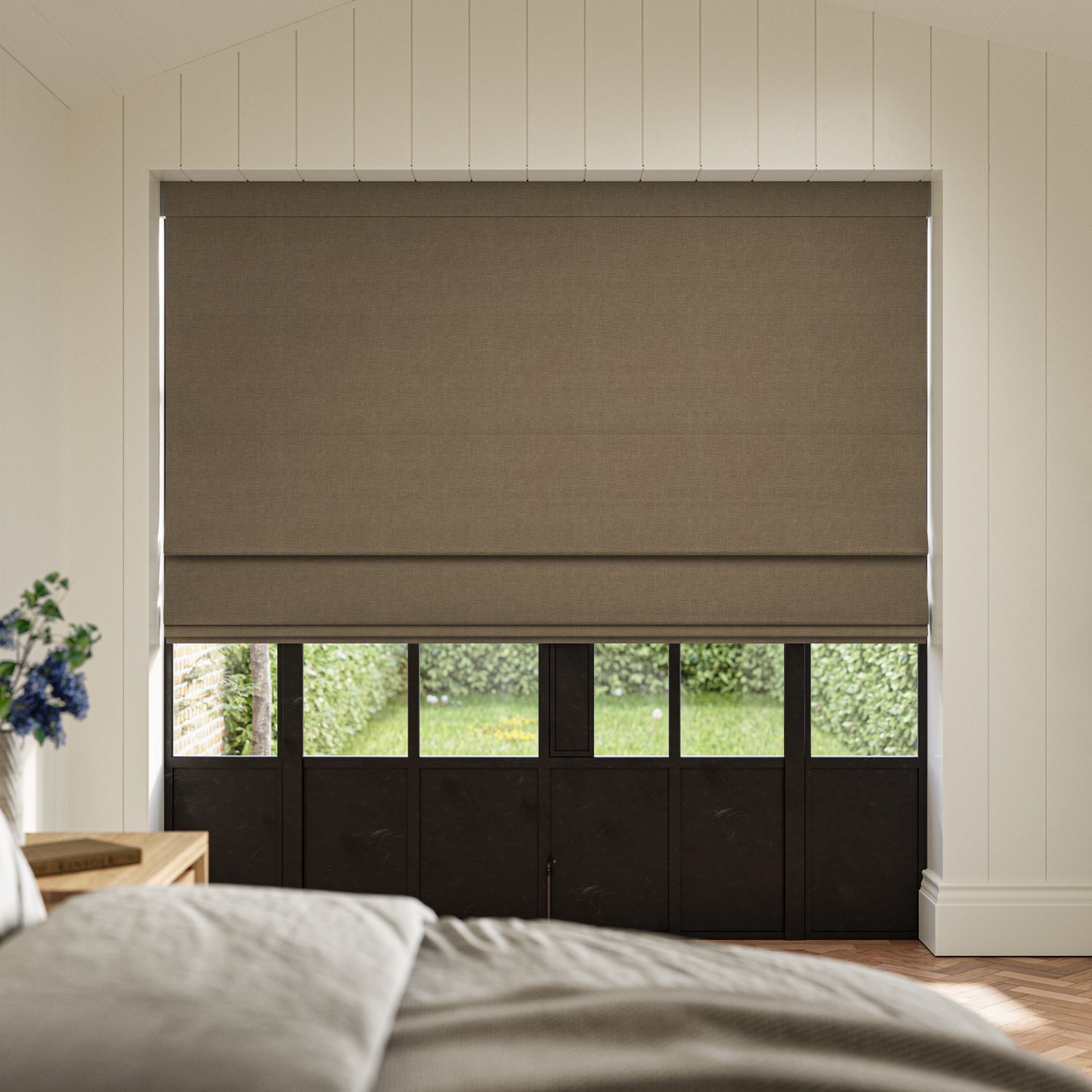 clara hessian plain roman blind