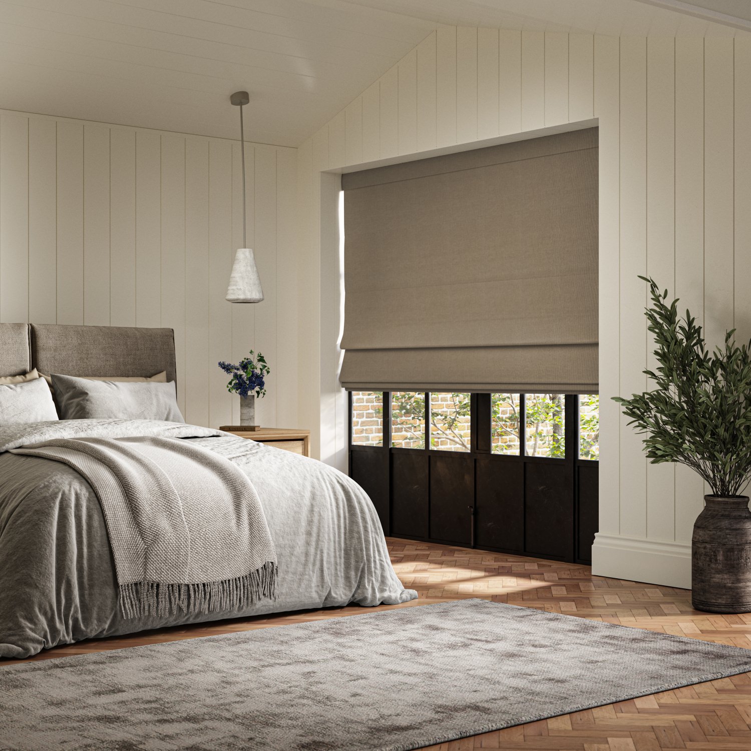 clara hessian plain roman blind