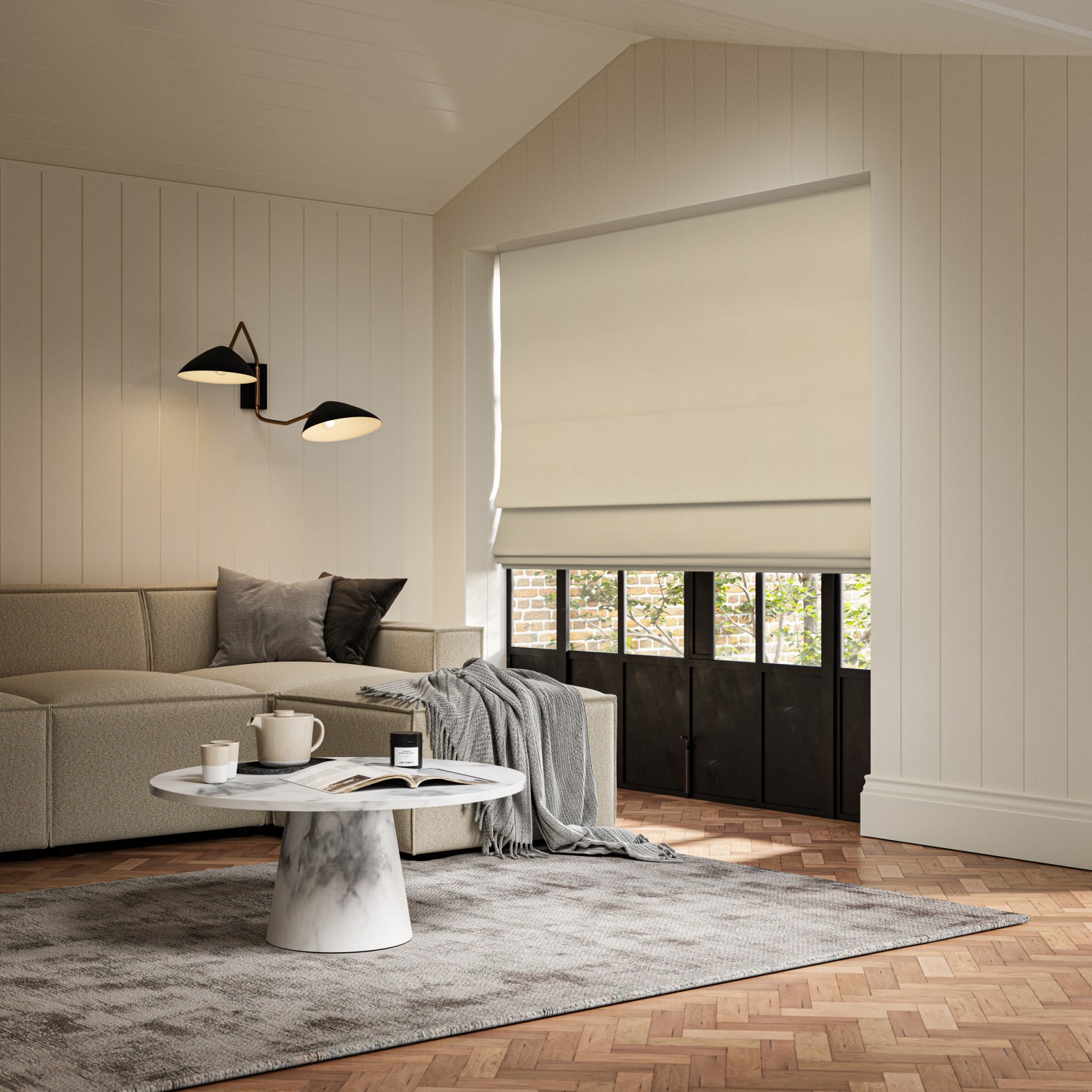 clara linen plain roman blind