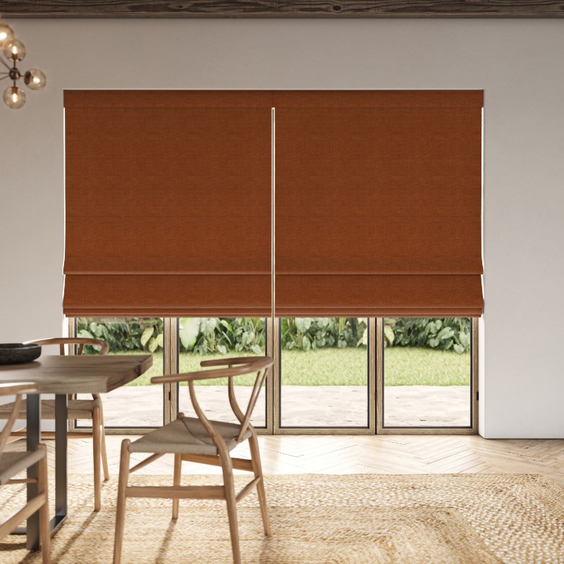 Clara Terracotta Plain Roman Blind
