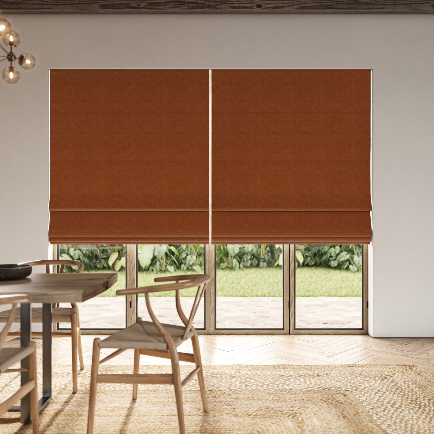 clara terracotta plain roman blind