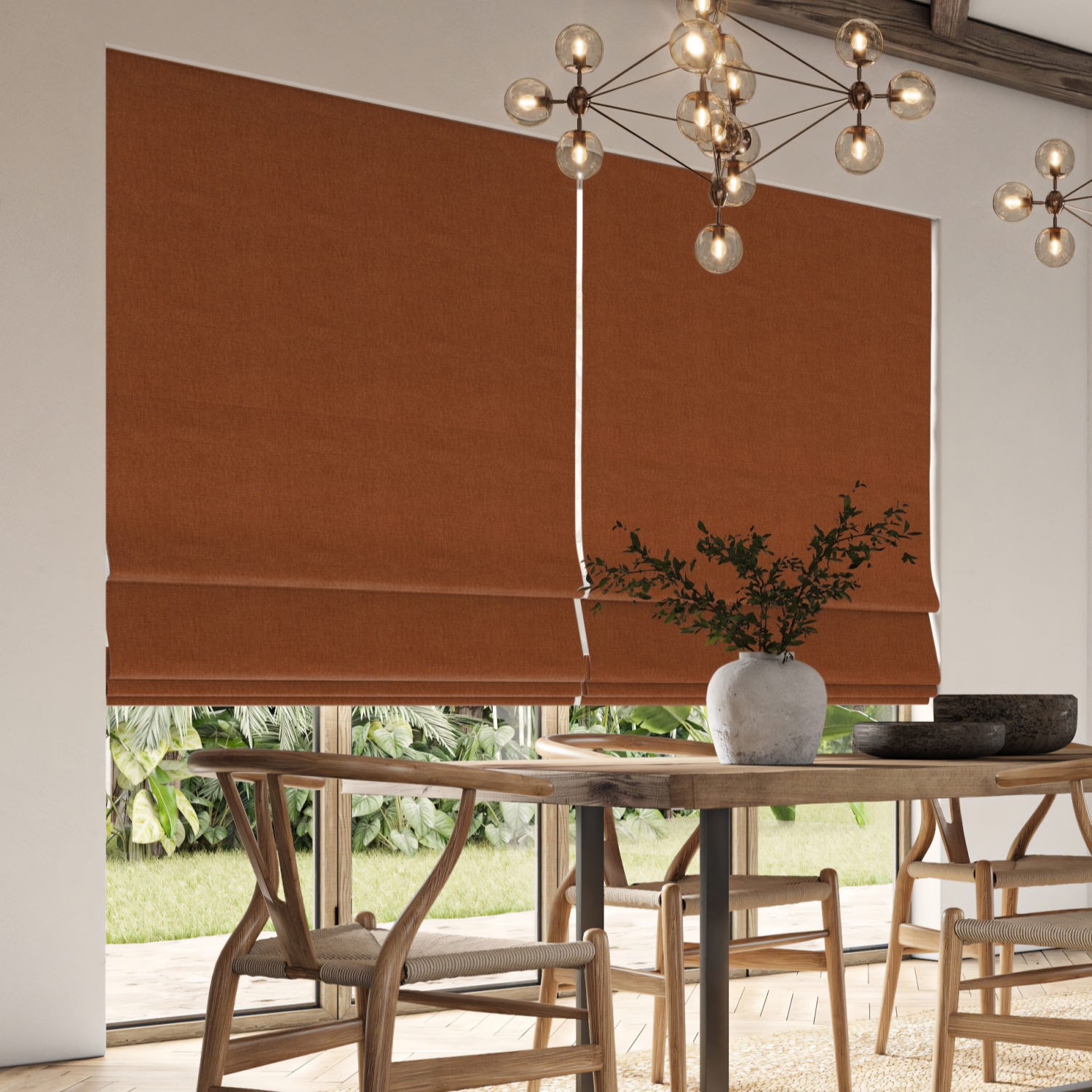 clara terracotta plain roman blind