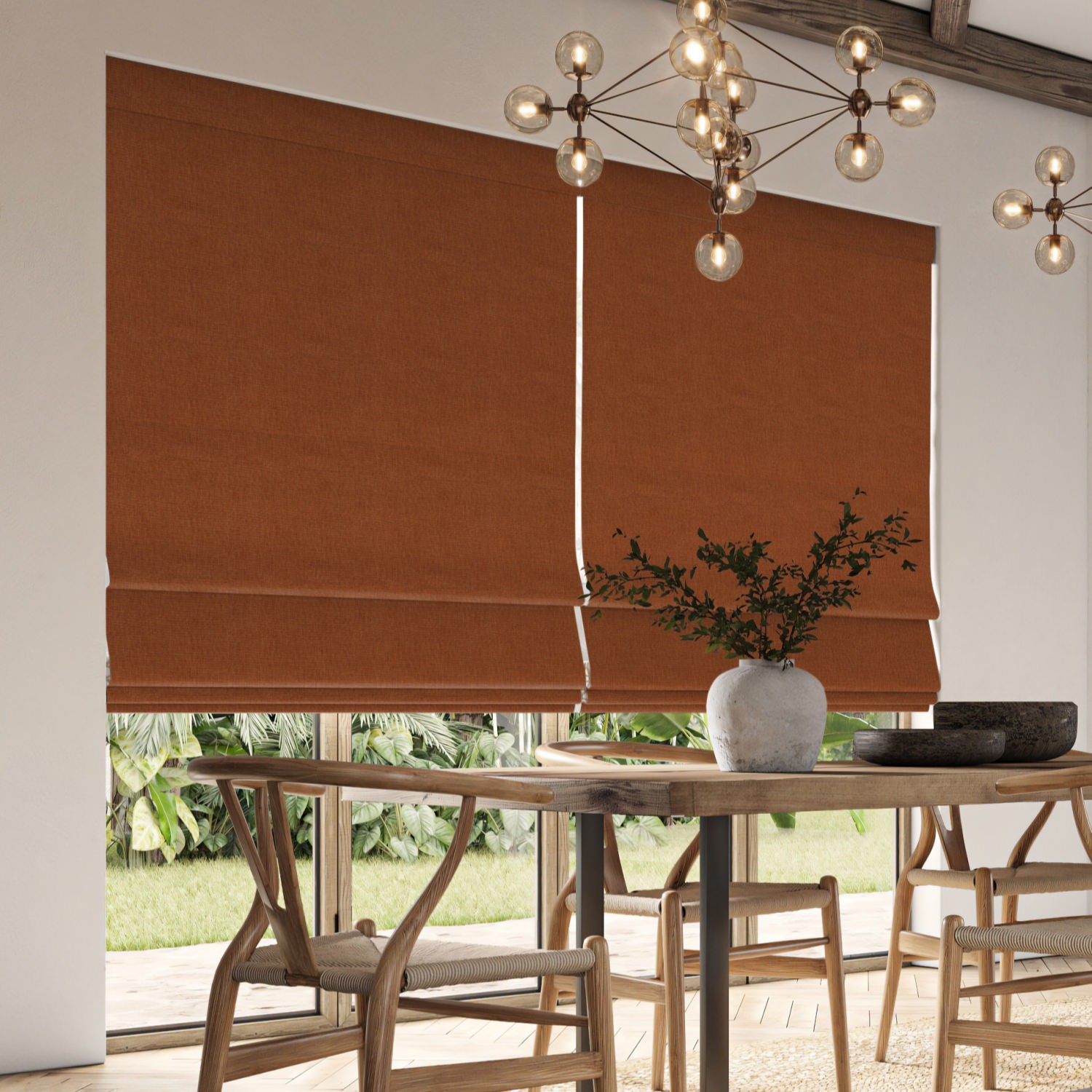 clara terracotta plain roman blind