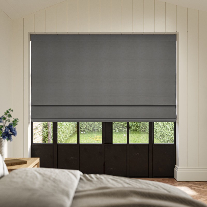 Collier Charcoal Dim Out Roman Blind