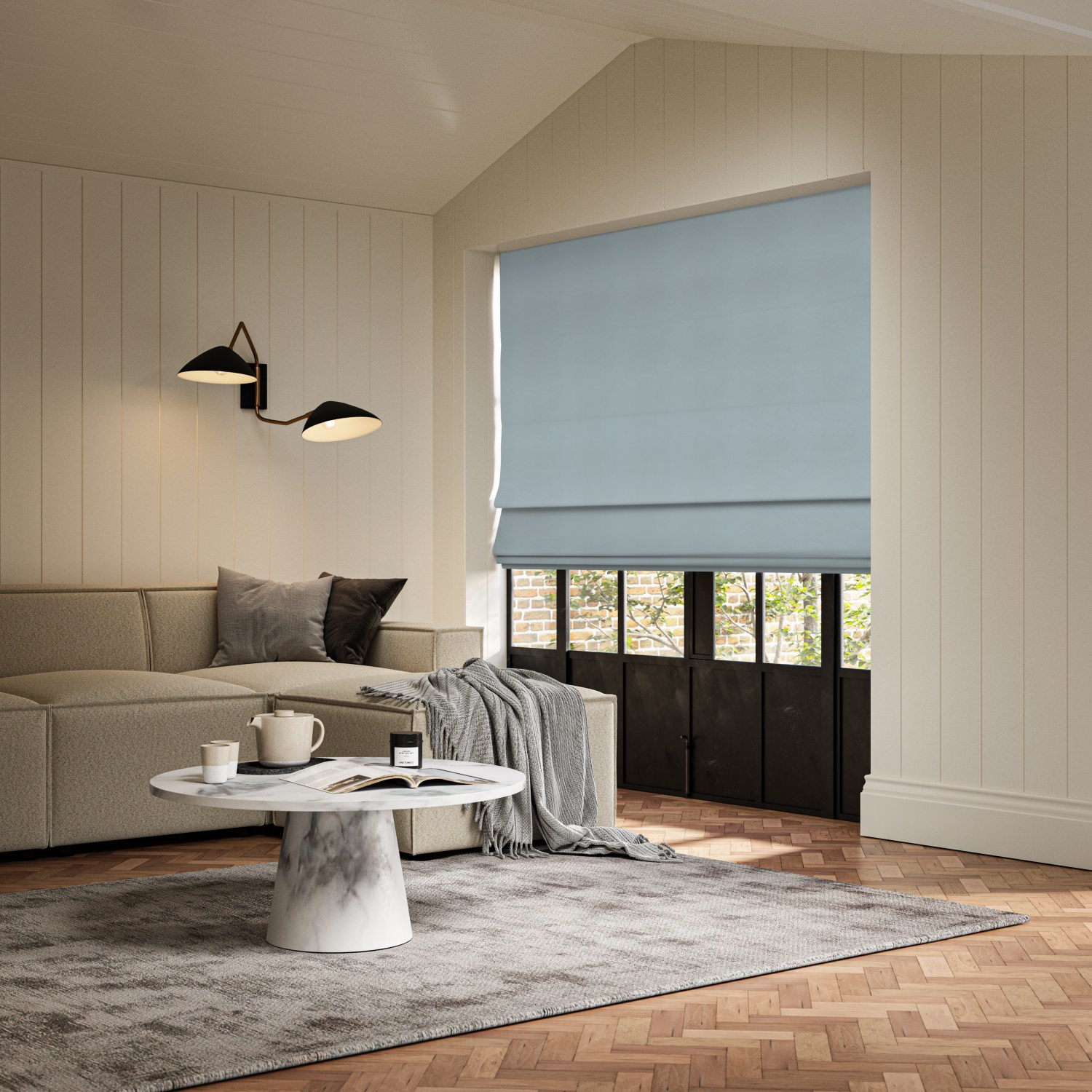 collier china blue dim out roman blind