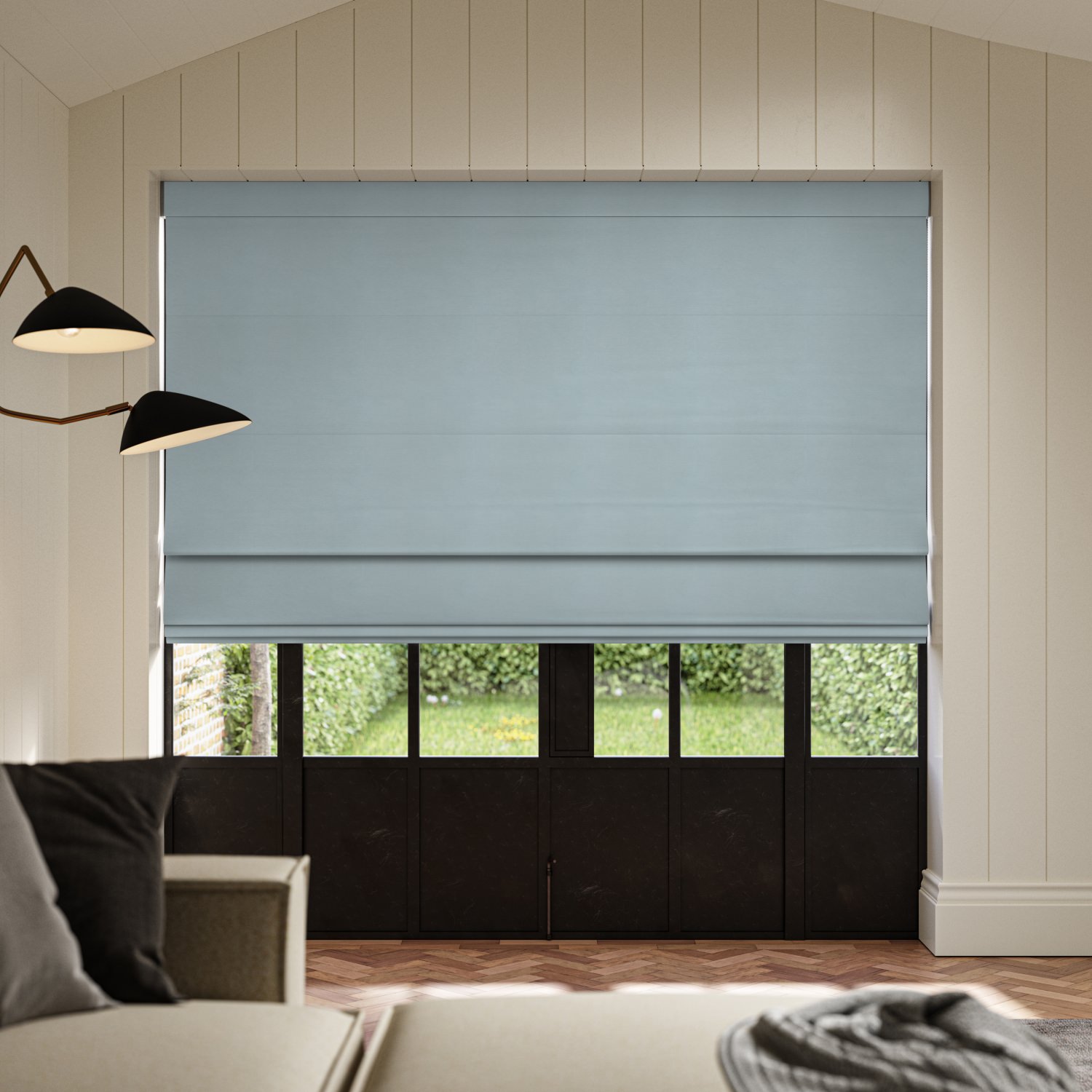 collier china blue dim out roman blind
