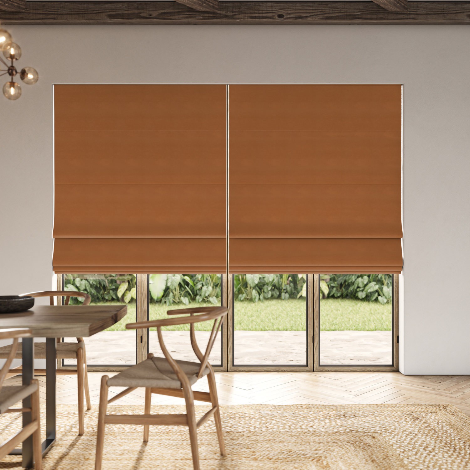 collier rust dim out roman blind