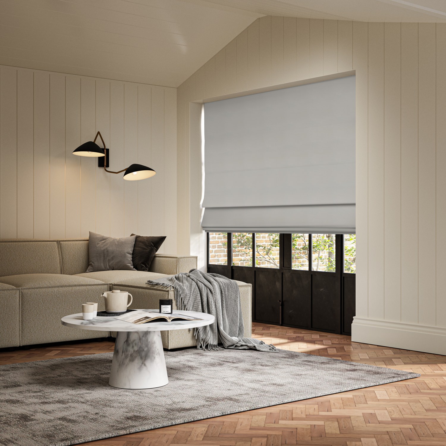 collier steel dim out roman blind