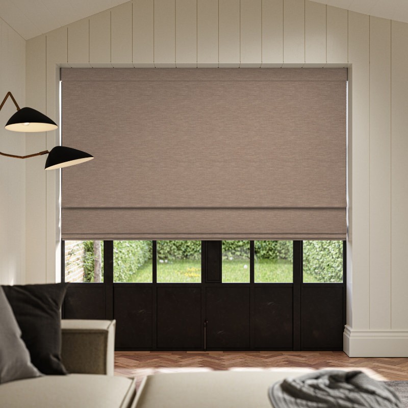 Curtis Oatmeal Blackout Roman Blind