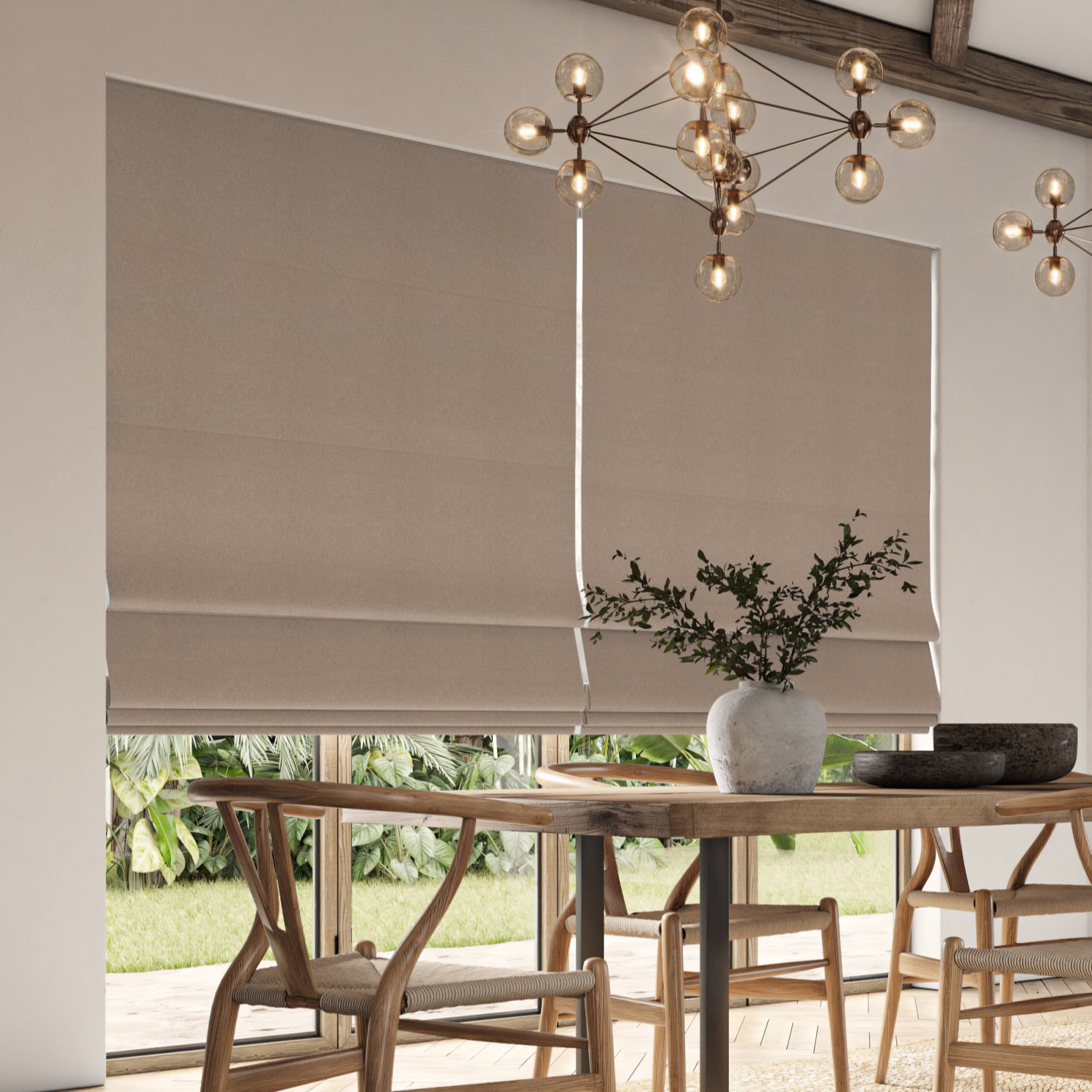 downey caramel dim out roman blind