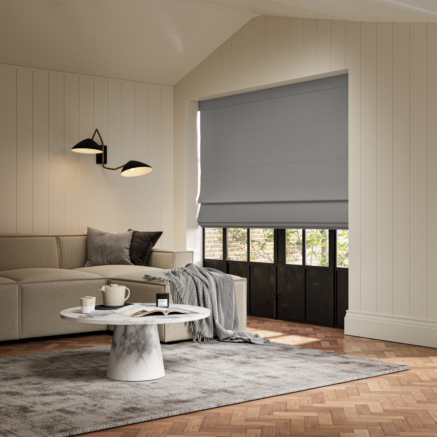 downey fog dim out roman blind