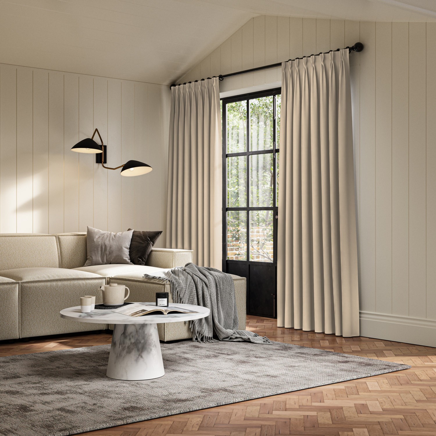 frida oatmeal plain curtain