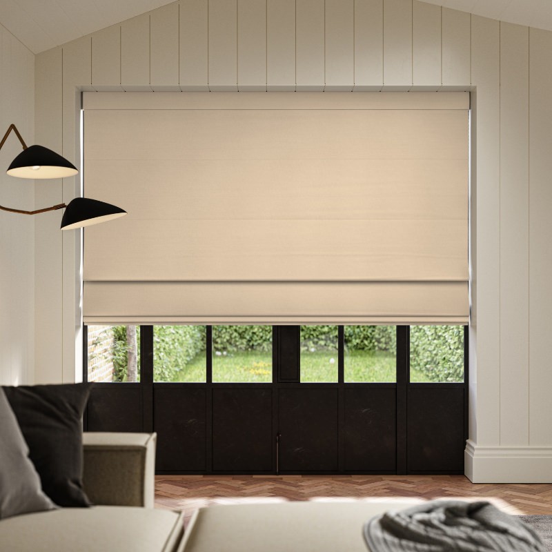 Frida Oatmeal Plain Roman Blind