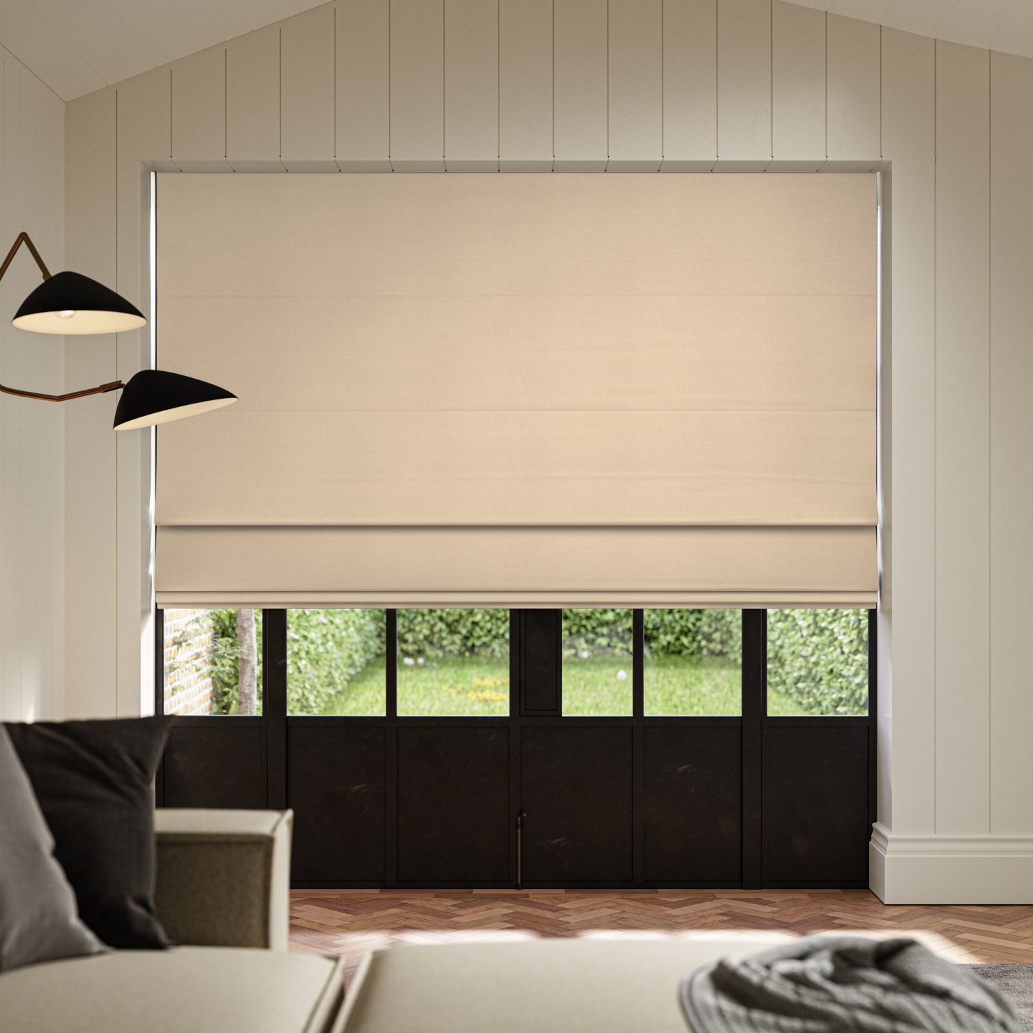 frida oatmeal plain roman blind