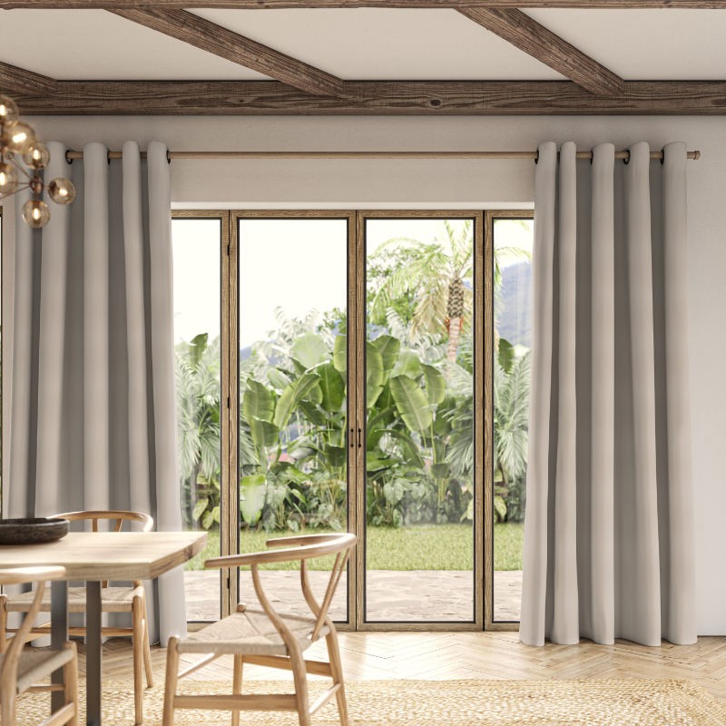 Frida Oyster Plain Curtain