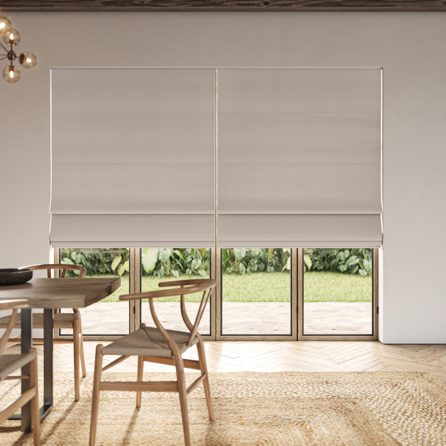 frida oyster plain roman blind
