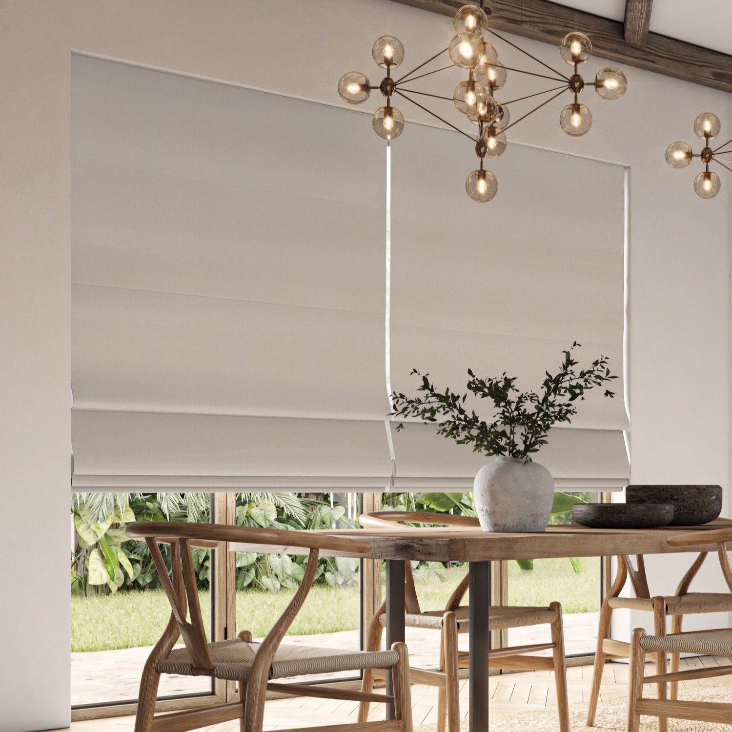 frida oyster plain roman blind