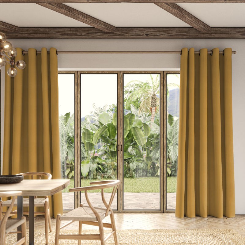 Frida Saffron Plain Curtain