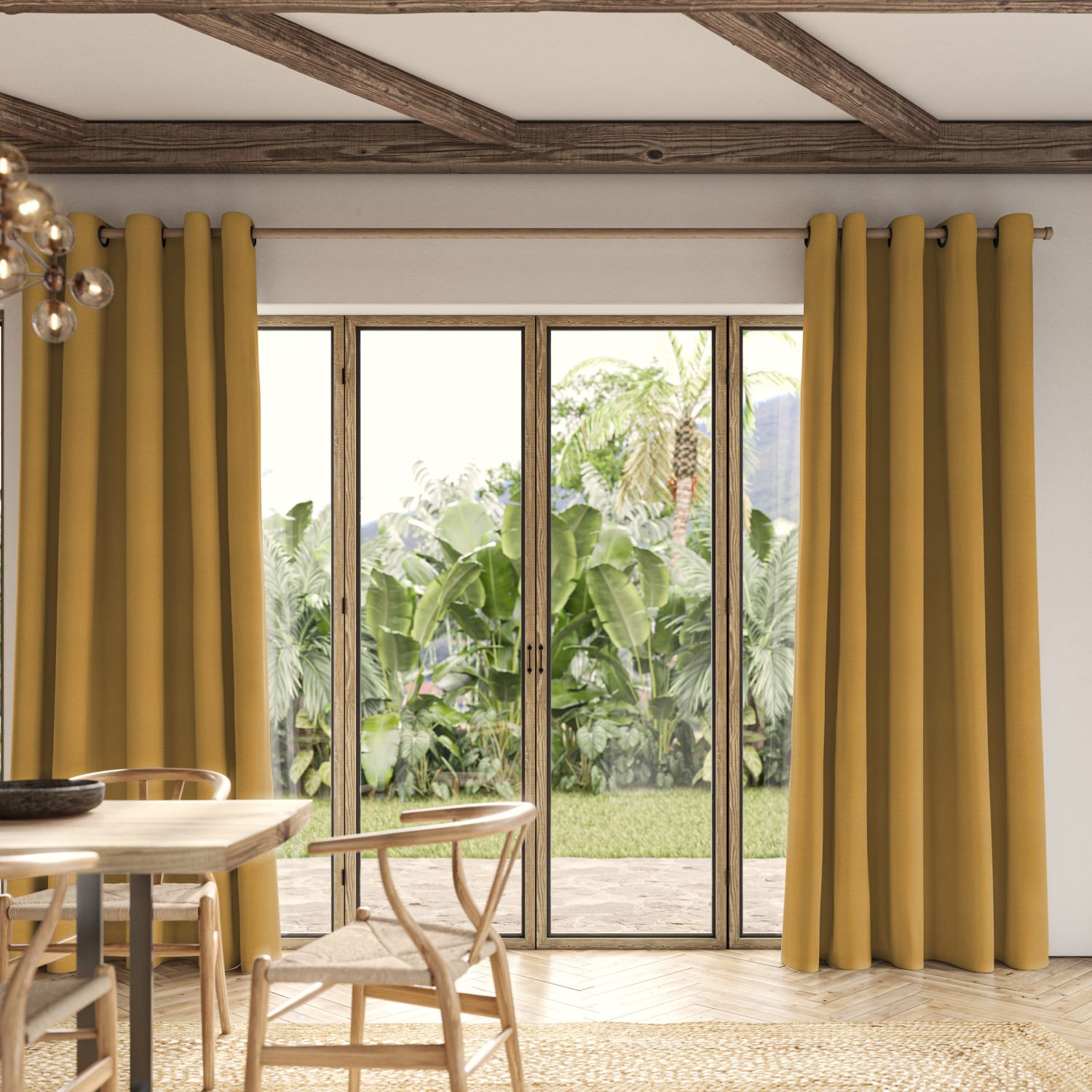 frida saffron plain curtain