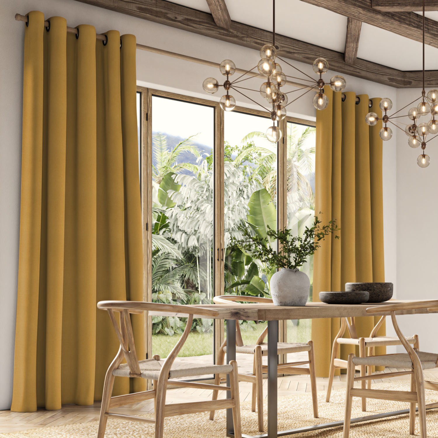 frida saffron plain curtain