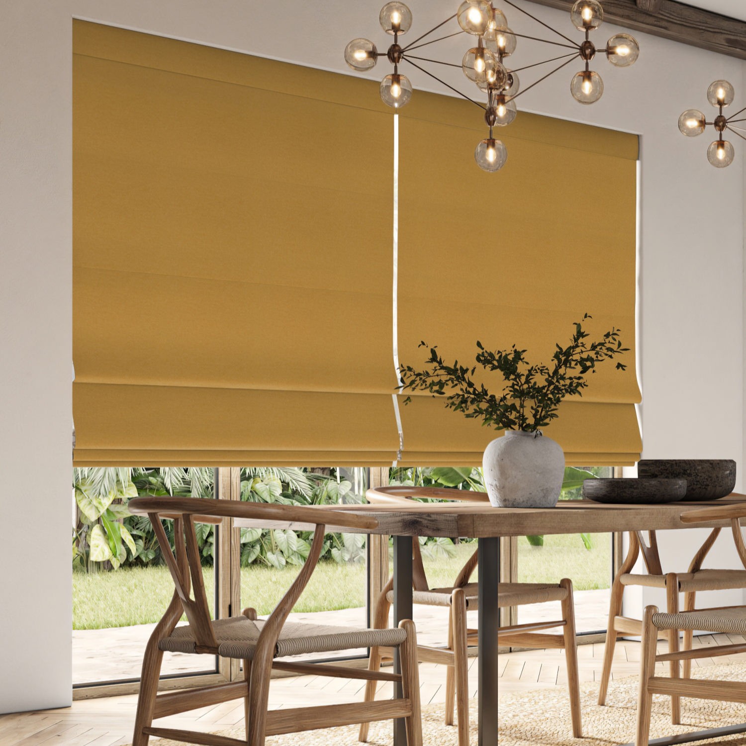 frida saffron plain roman blind