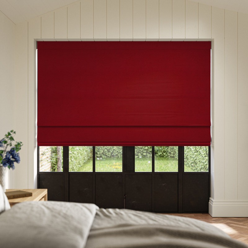 Frida Scarlet Plain Roman Blind