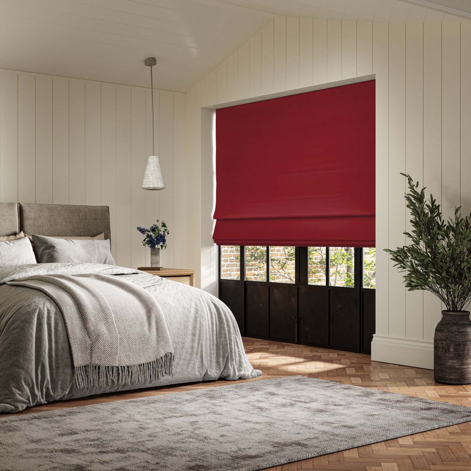 frida scarlet plain roman blind
