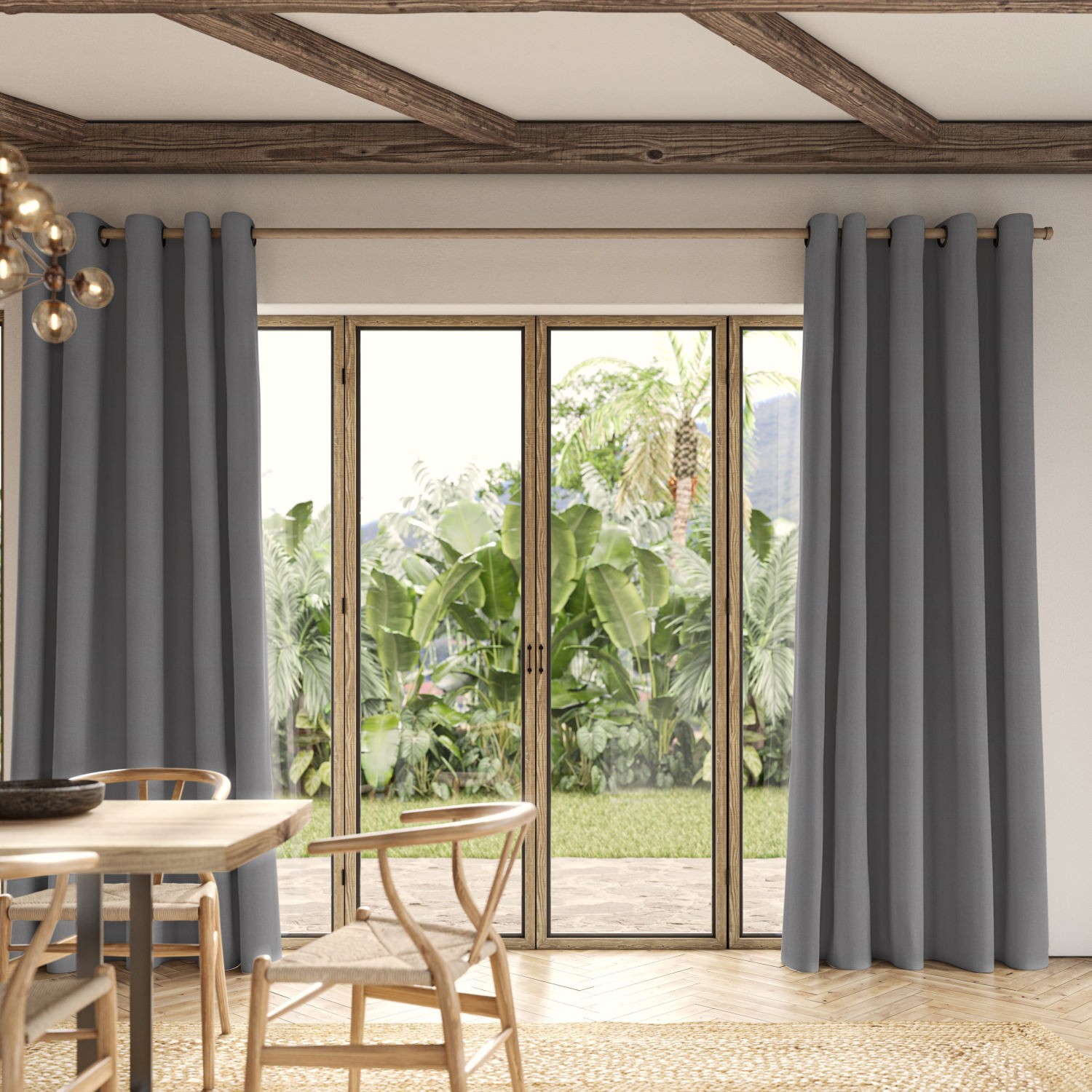 frida slate plain curtain
