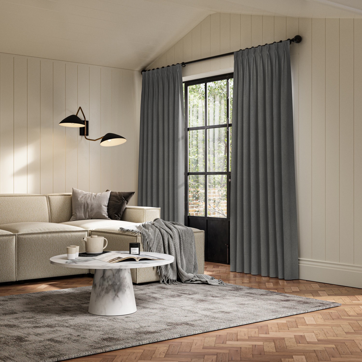 frida smoke plain curtain