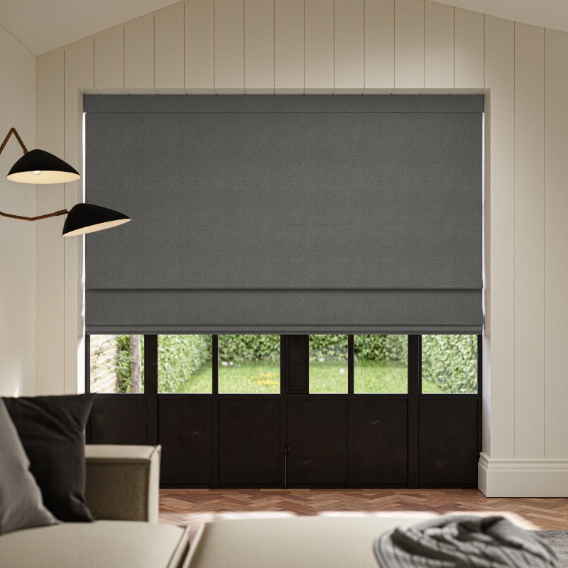 Frida Smoke Plain Roman Blind