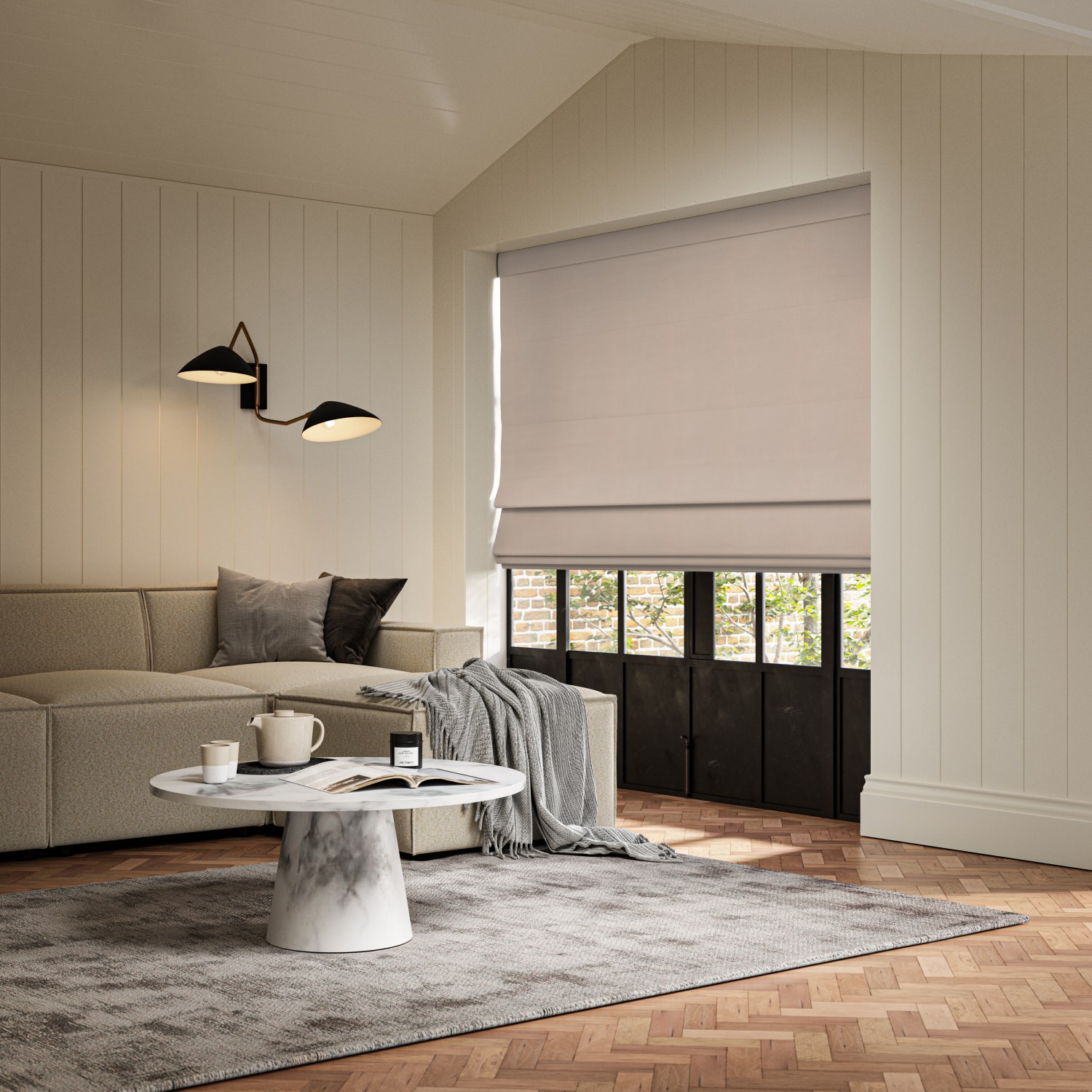 gardner beige blackout roman blind