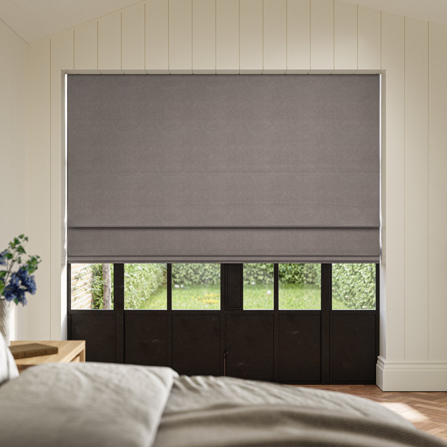 gardner charcoal blackout roman blind