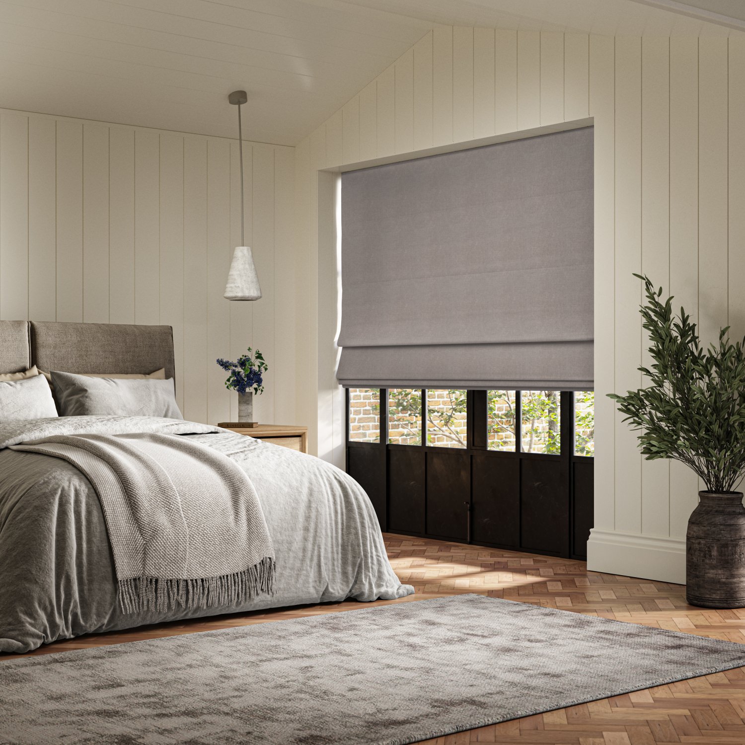 gardner charcoal blackout roman blind