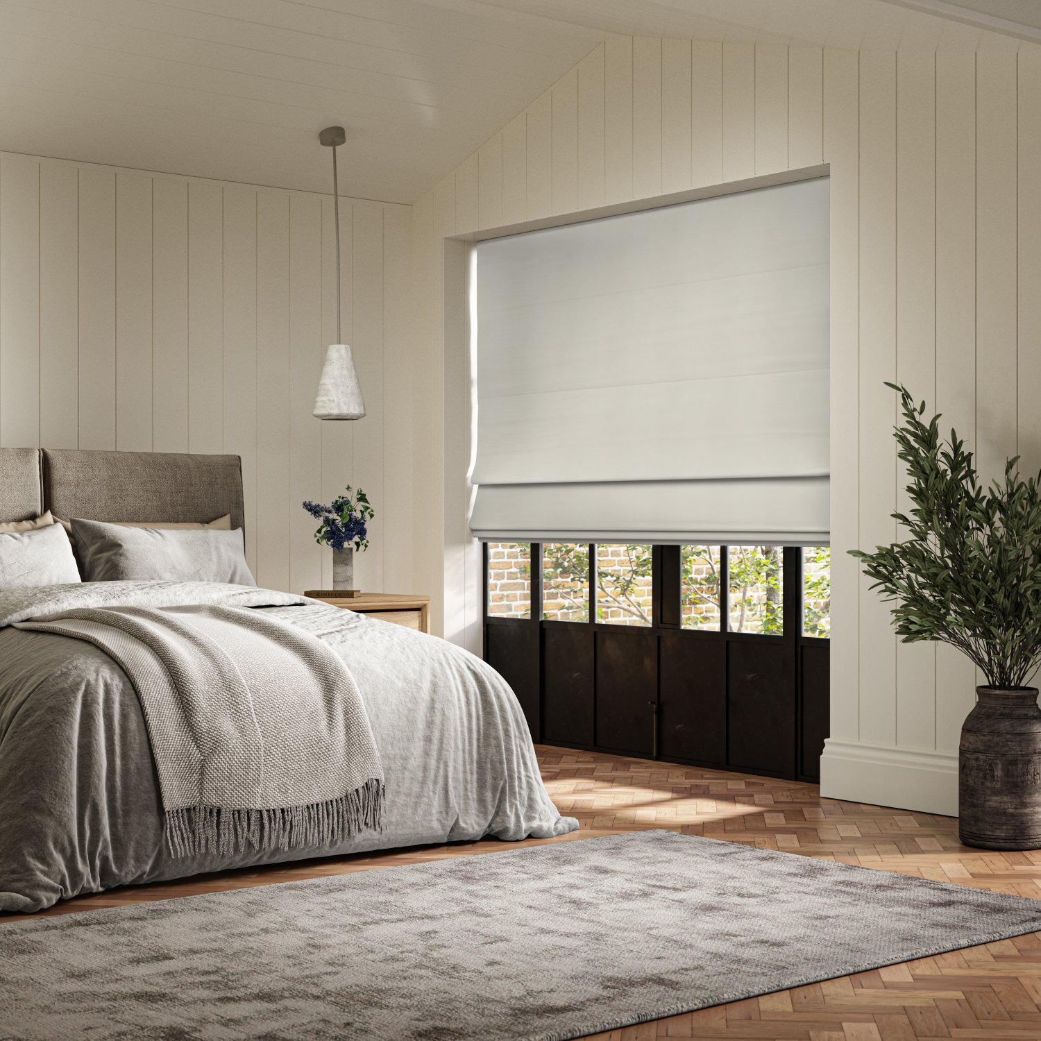 harari ecru blackout roman blind