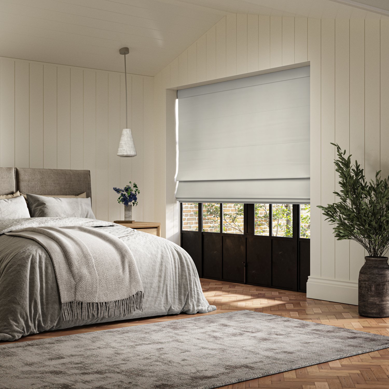 harari ecru blackout roman blind