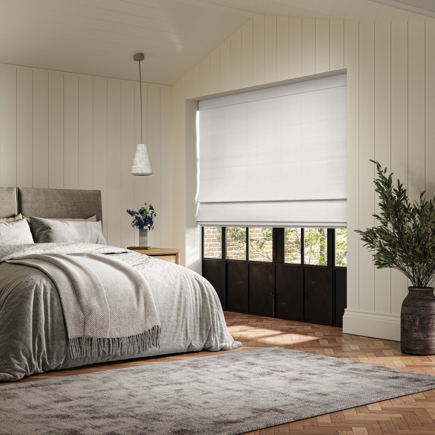 mulligan white lf roman blind
