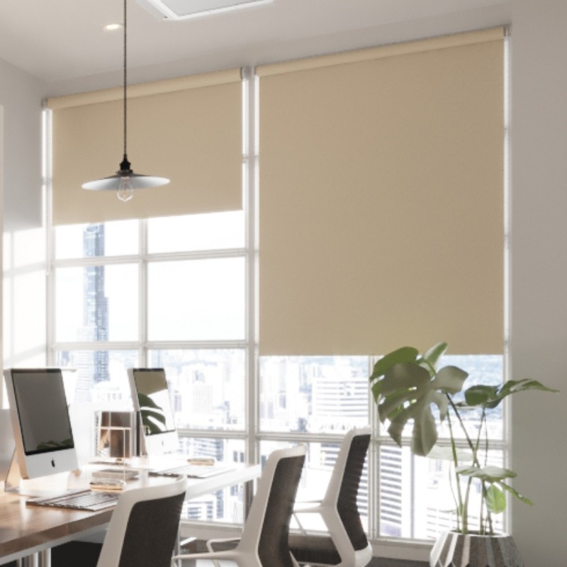 Commercial FR Magnolia Cordless Roller Blind