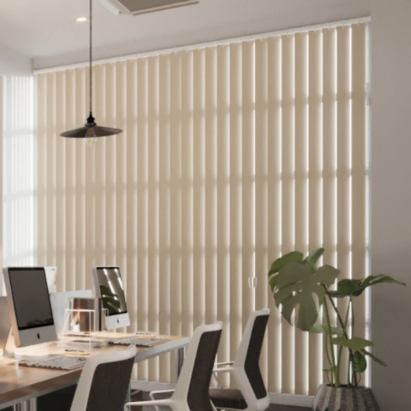 Commercial FR Magnolia Blackout Cordless Vertical Blind