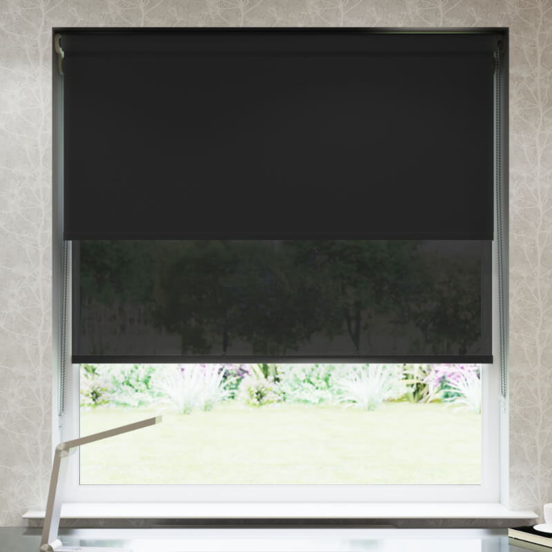 Charcoal Deluxe Double Roller Blind