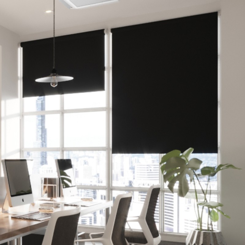 Commercial FR Reflect Onyx Cordless Roller Blind