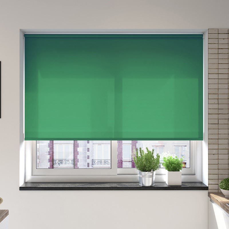 Catania Pine Green Motion Smart Roller Blind