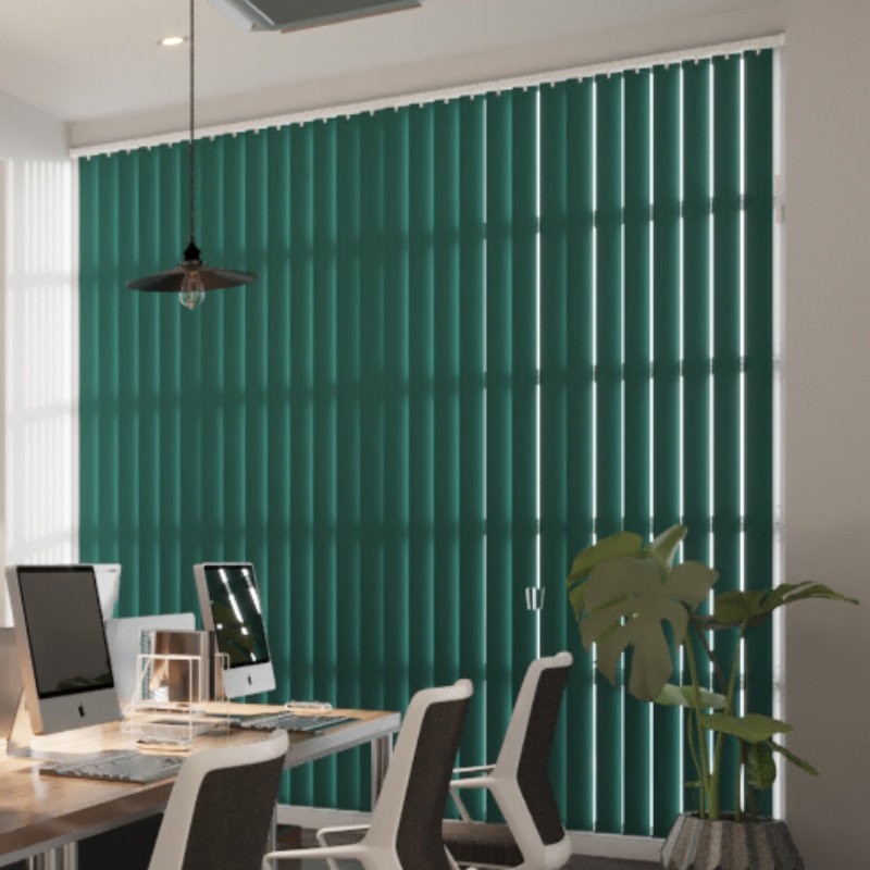 Commercial FR Pine Green Blackout Vertical Blind