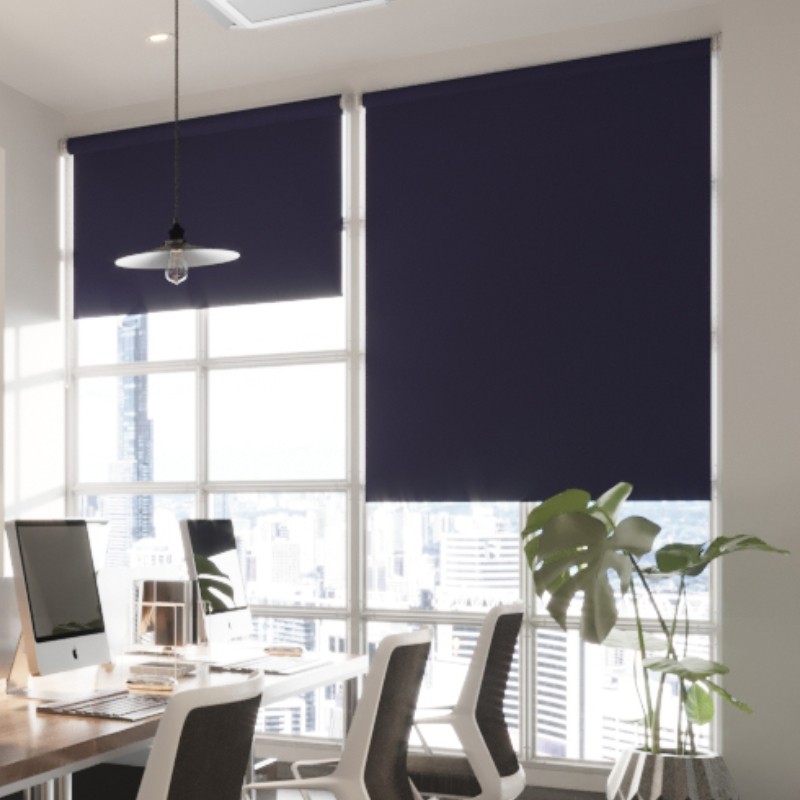 Commercial FR Plum Cordless Roller Blind