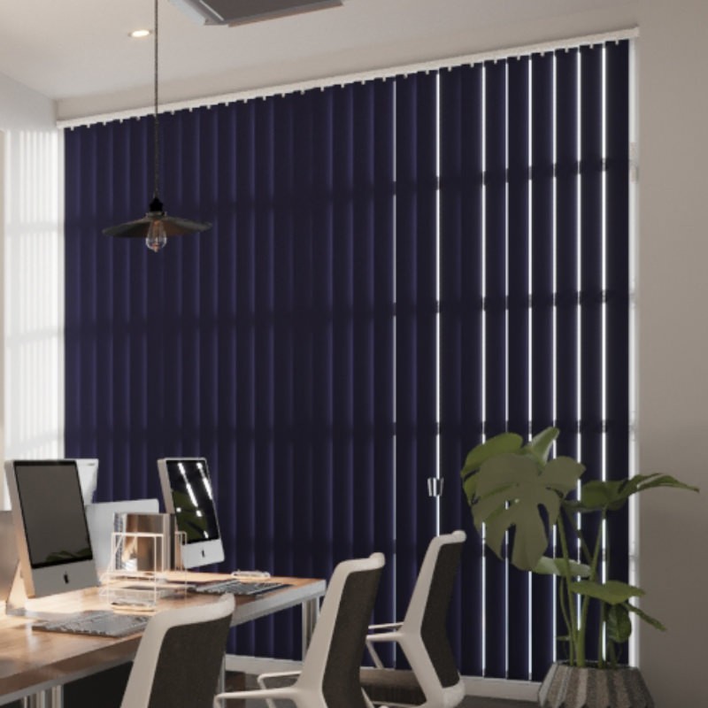 Commercial FR Plum Blackout Vertical Blind