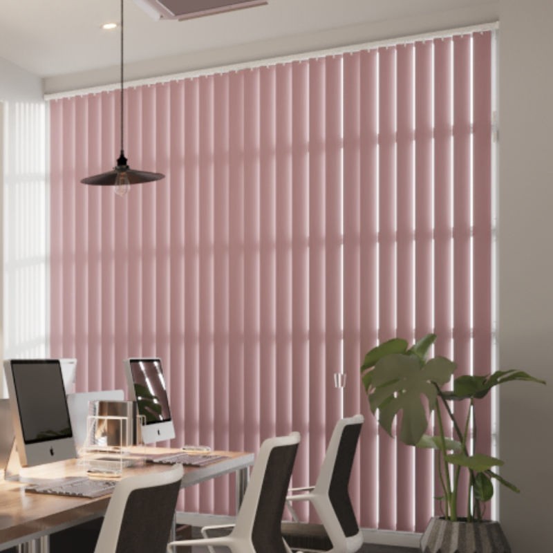 Commercial FR Rose Blackout Vertical Blind