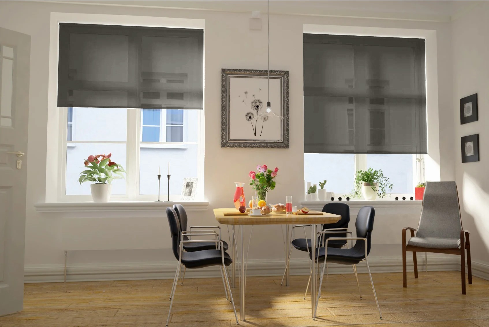 capri black voile premium xl blackout roller blind