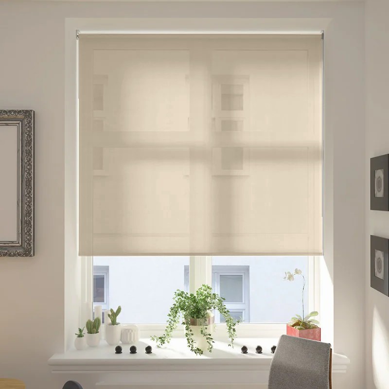Capri Tan Voile XL Mains Electric Roller Blind