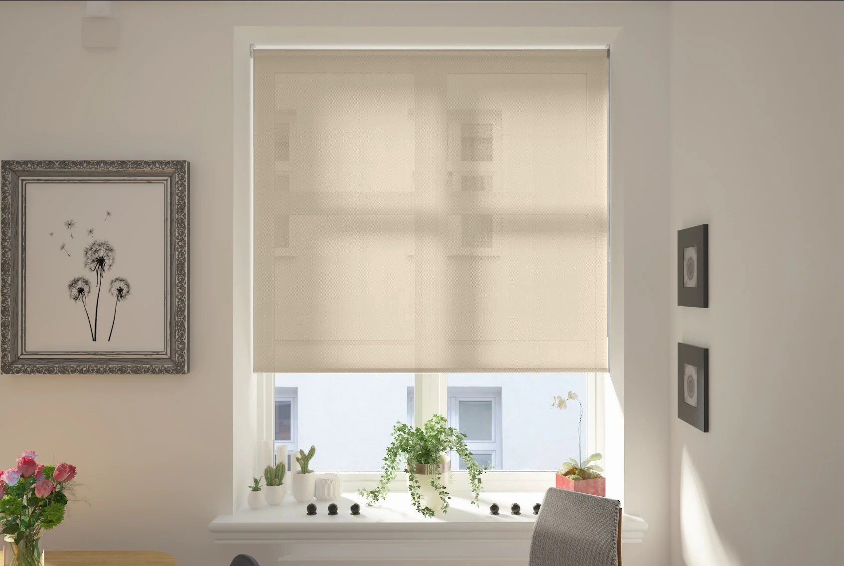capri tan voile cordless roller blind