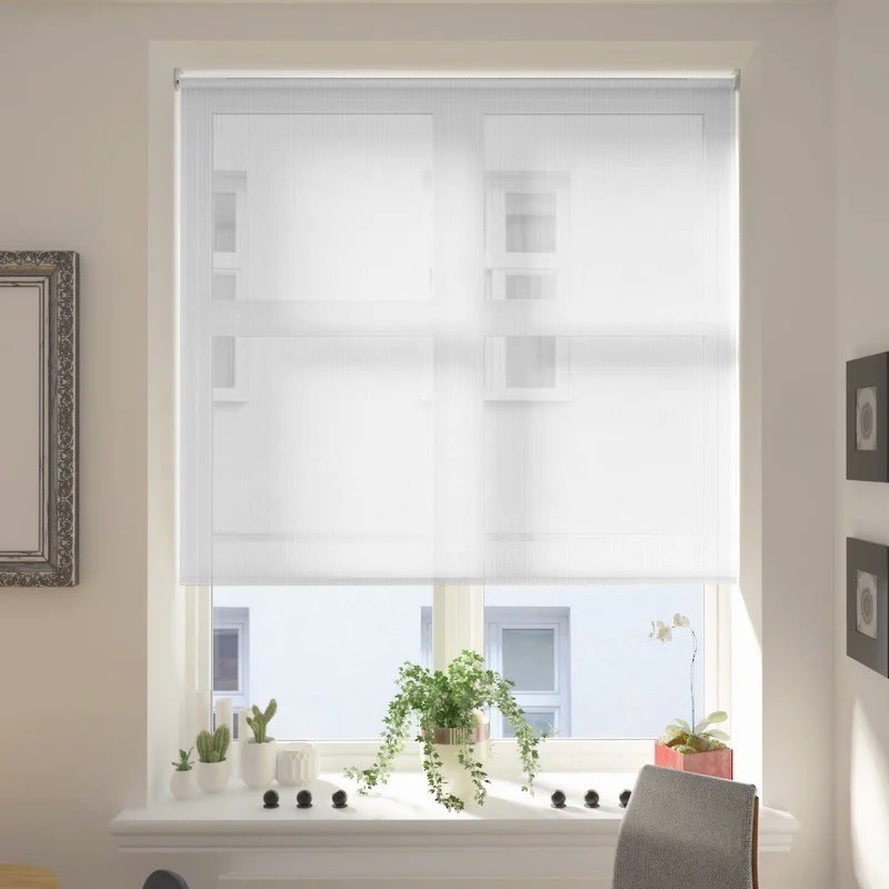 Capri White Voile Smart Roller Blind