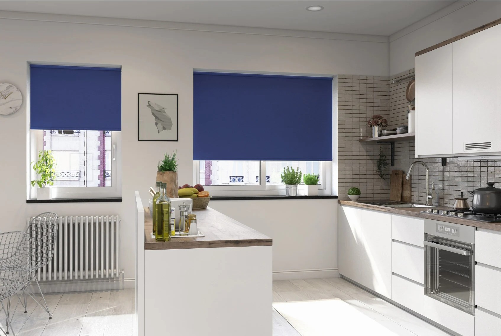 milano cobalt blackout smart roller blind